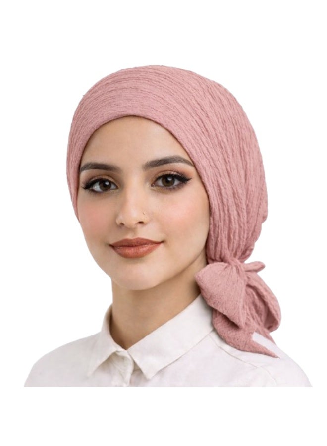 Women's Pleated Turban - Comfortable, Sweat-Wicking Fabric in Cashmere - Image 2